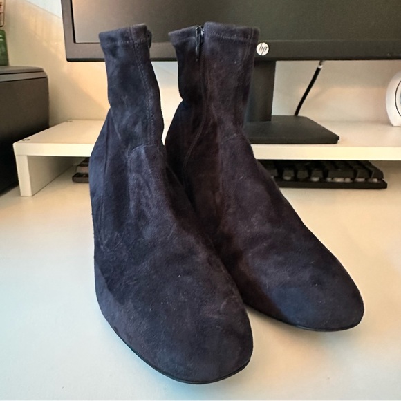 Grigiarancio Navy Blue Suede Sock Boots | Block Heel | Size 40 - Picture 2 of 9
